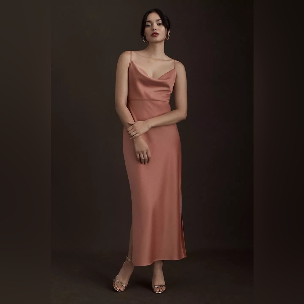 BHLDN Cali Satin Charmeuse Midi dress size 10